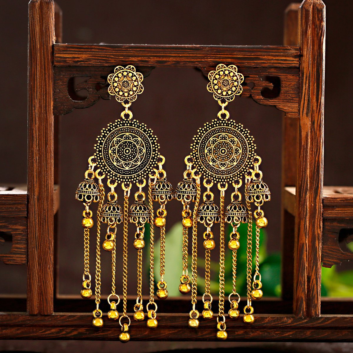 Bell Tassel Long Earrings