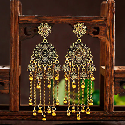 Bell Tassel Long Earrings