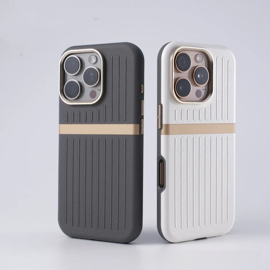 Corrugated Magnetic Leather Phone Case