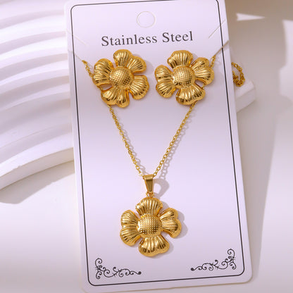 Minimalist Stud Earrings And Necklace Set