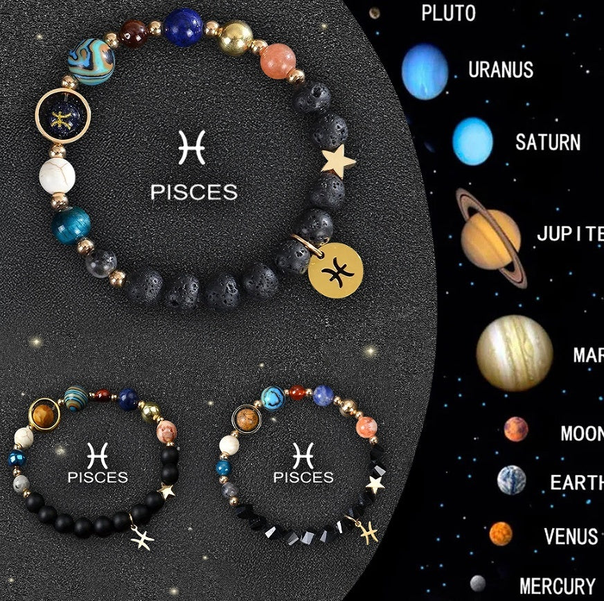 Twelve Zodiac Crystal Bracelets
