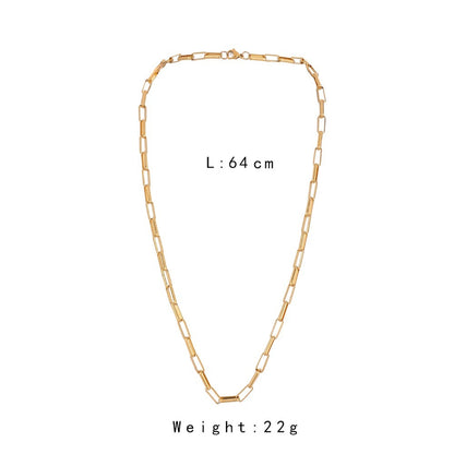 Men's Stainless Steel Gold Single Chain Necklace