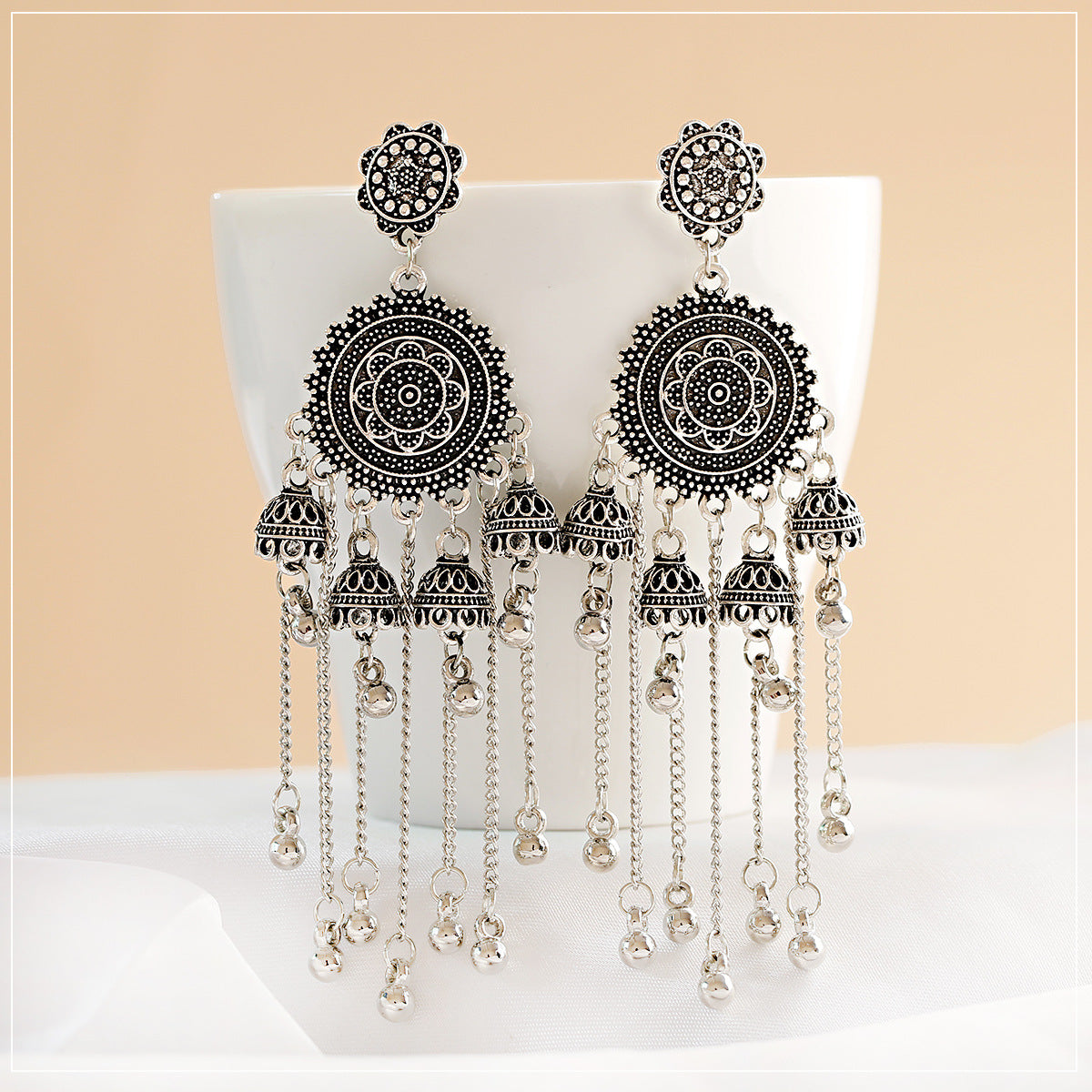 Bell Tassel Long Earrings