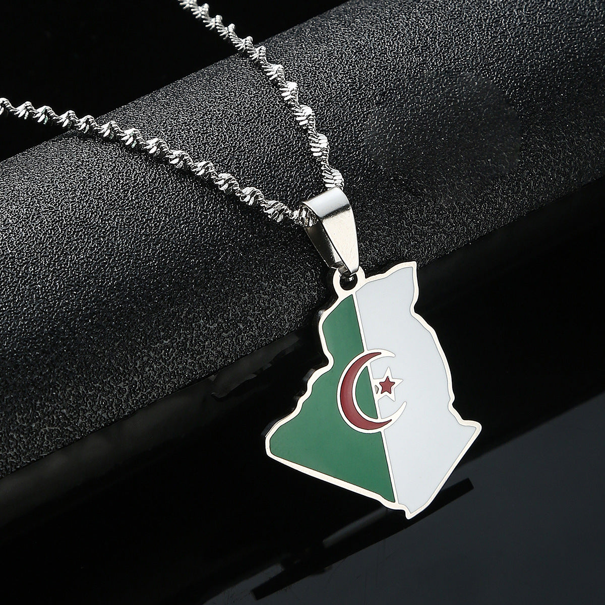 Algerian Flag Pendant Necklace