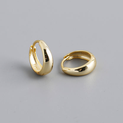 S925 Sterling Silver Wide Face Bracelet Earrings