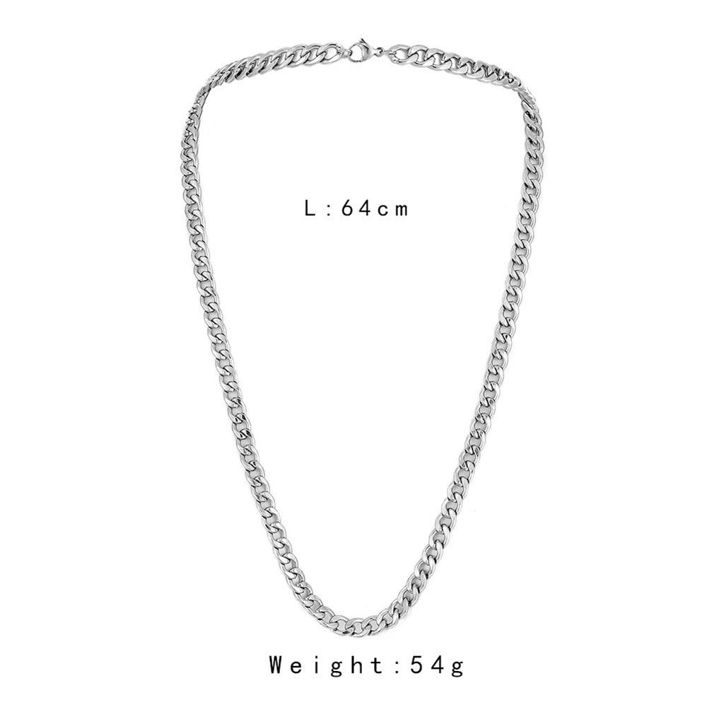 Men's Stainless Steel Gold Single Chain Necklace