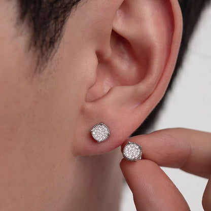 Hip Hop Sparkling Zircon Stud Earrings