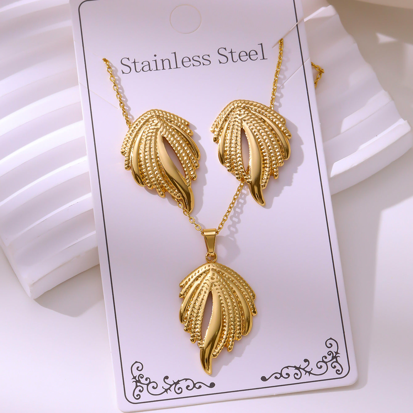 Minimalist Stud Earrings And Necklace Set