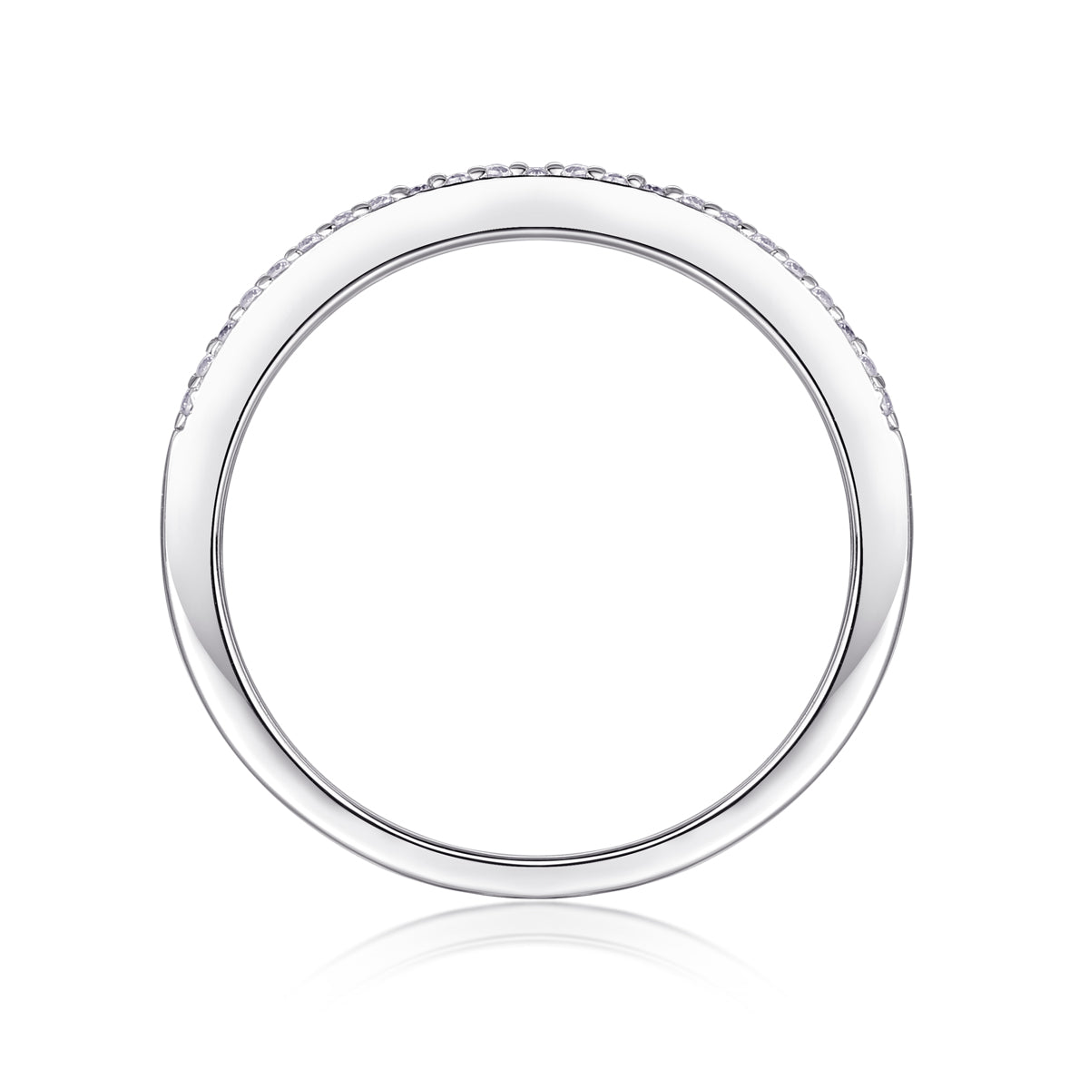 Elegant Moissanite Sterling Silver Band Ring
