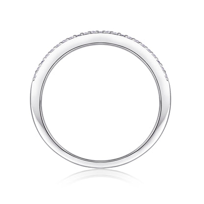 Elegant Moissanite Sterling Silver Band Ring