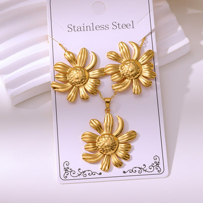 Minimalist Stud Earrings And Necklace Set