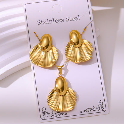 Minimalist Stud Earrings And Necklace Set