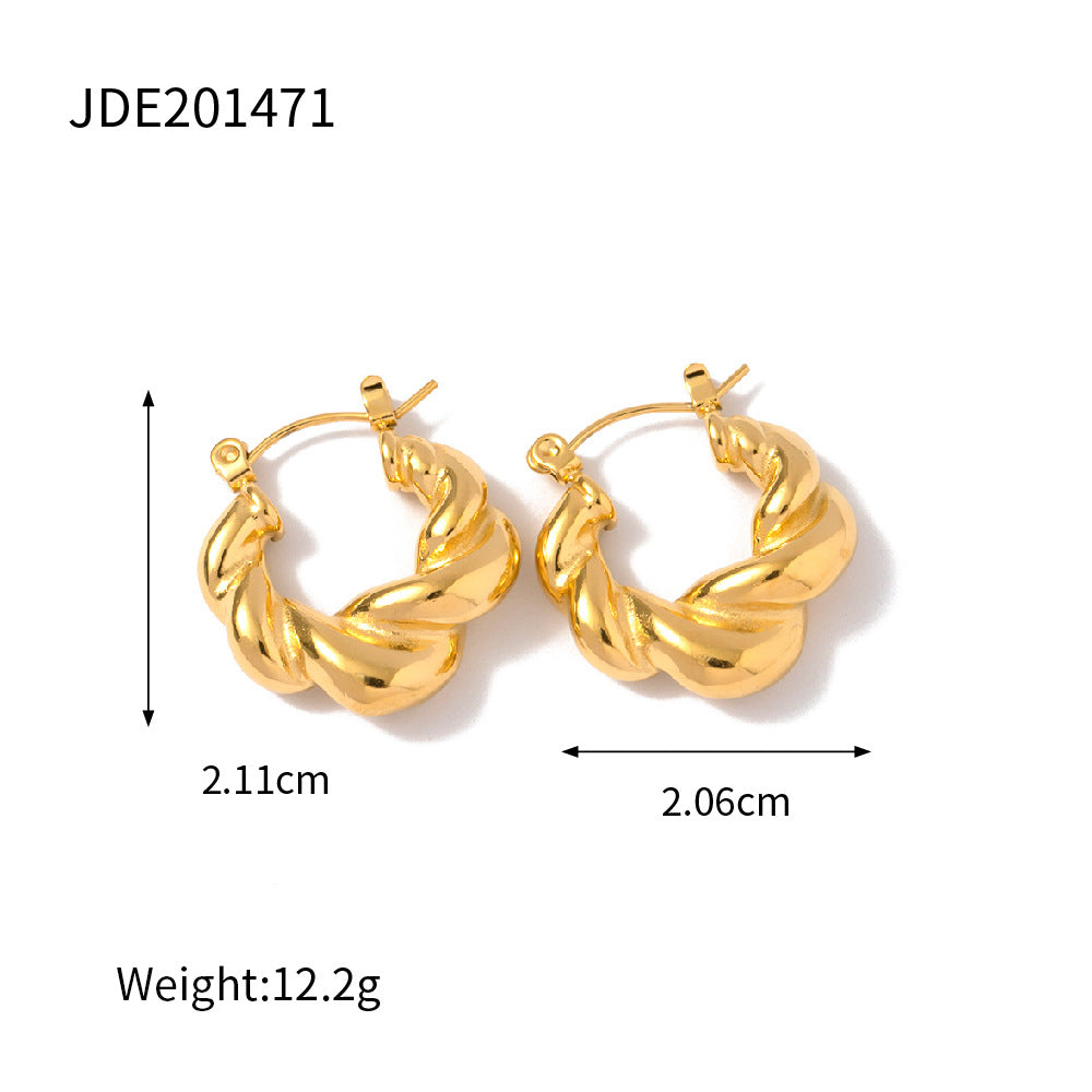 Gold Titanium Steel Earrings