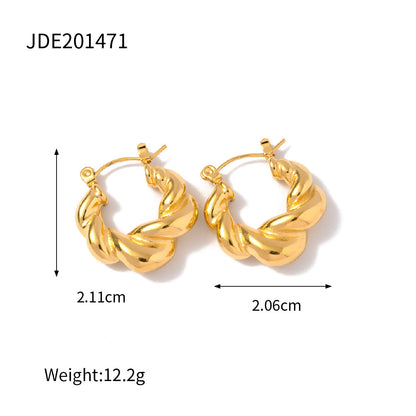 Gold Titanium Steel Earrings