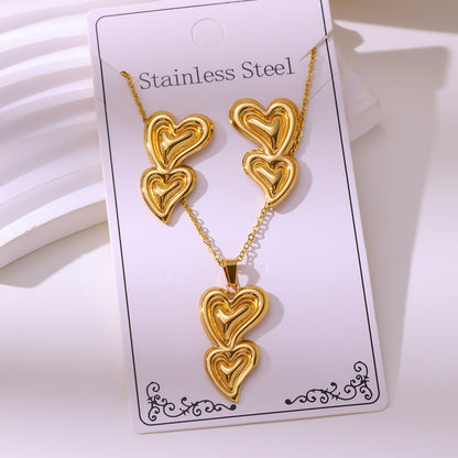 Minimalist Stud Earrings And Necklace Set