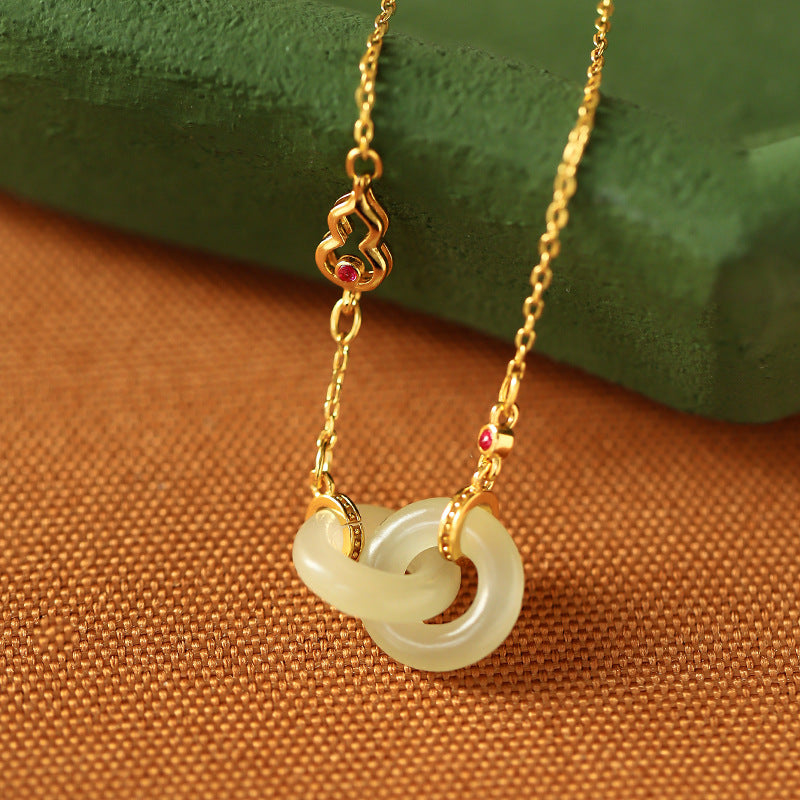 Sterling Silver Natural Hetian Jade Necklace