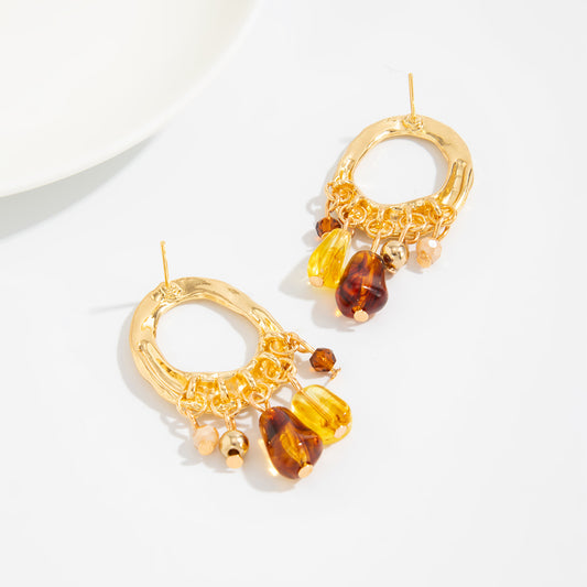 Coral Flower Stud Earrings