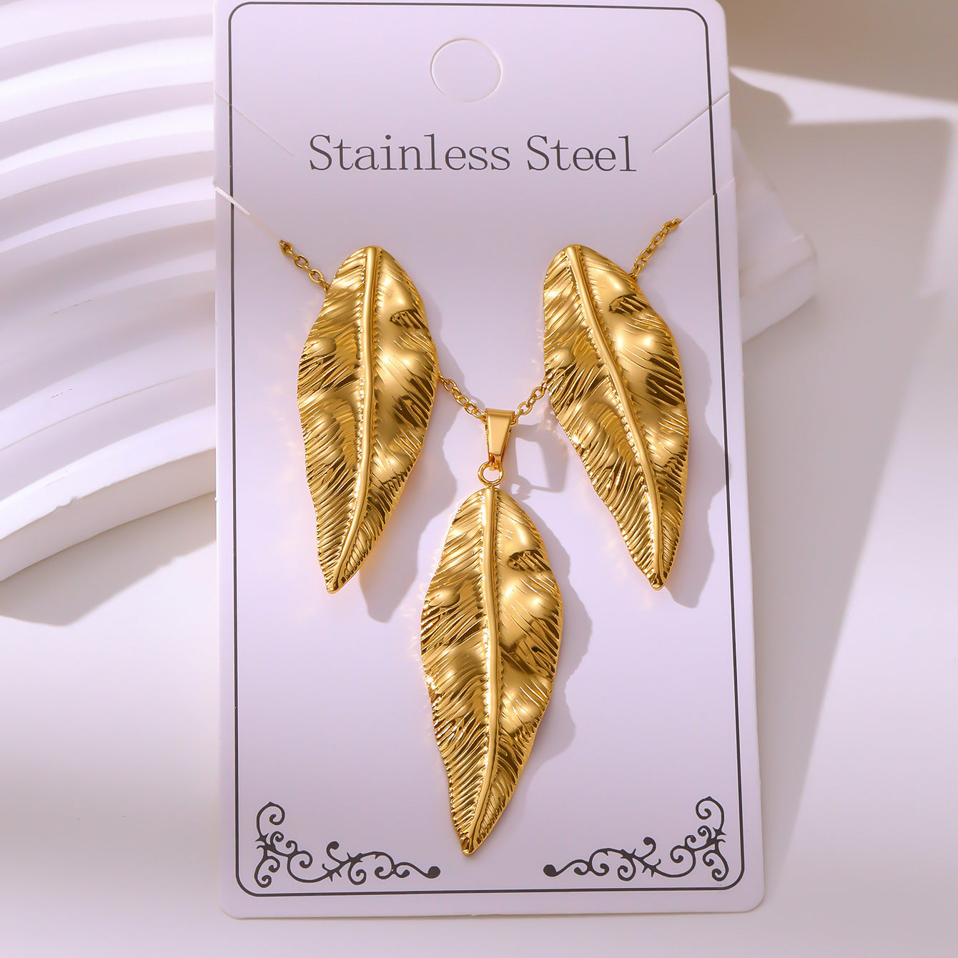 Minimalist Stud Earrings And Necklace Set