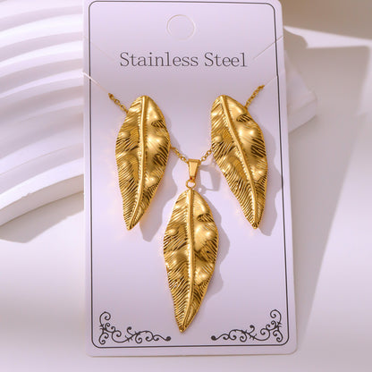 Minimalist Stud Earrings And Necklace Set