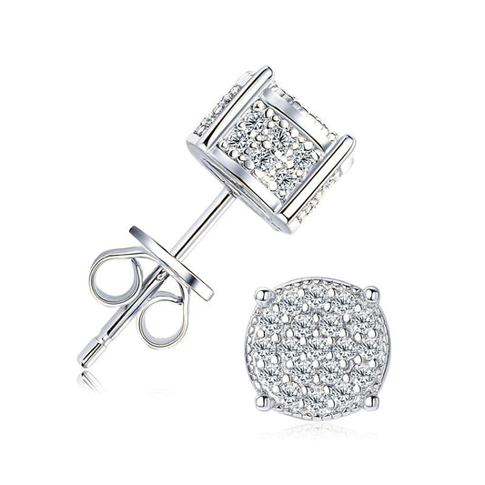 Hip Hop Sparkling Zircon Stud Earrings