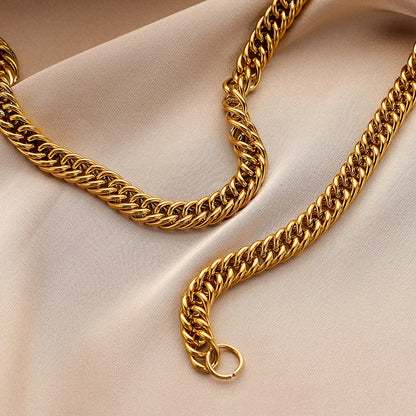 Men's Stainless Steel Gold Single Chain Necklace