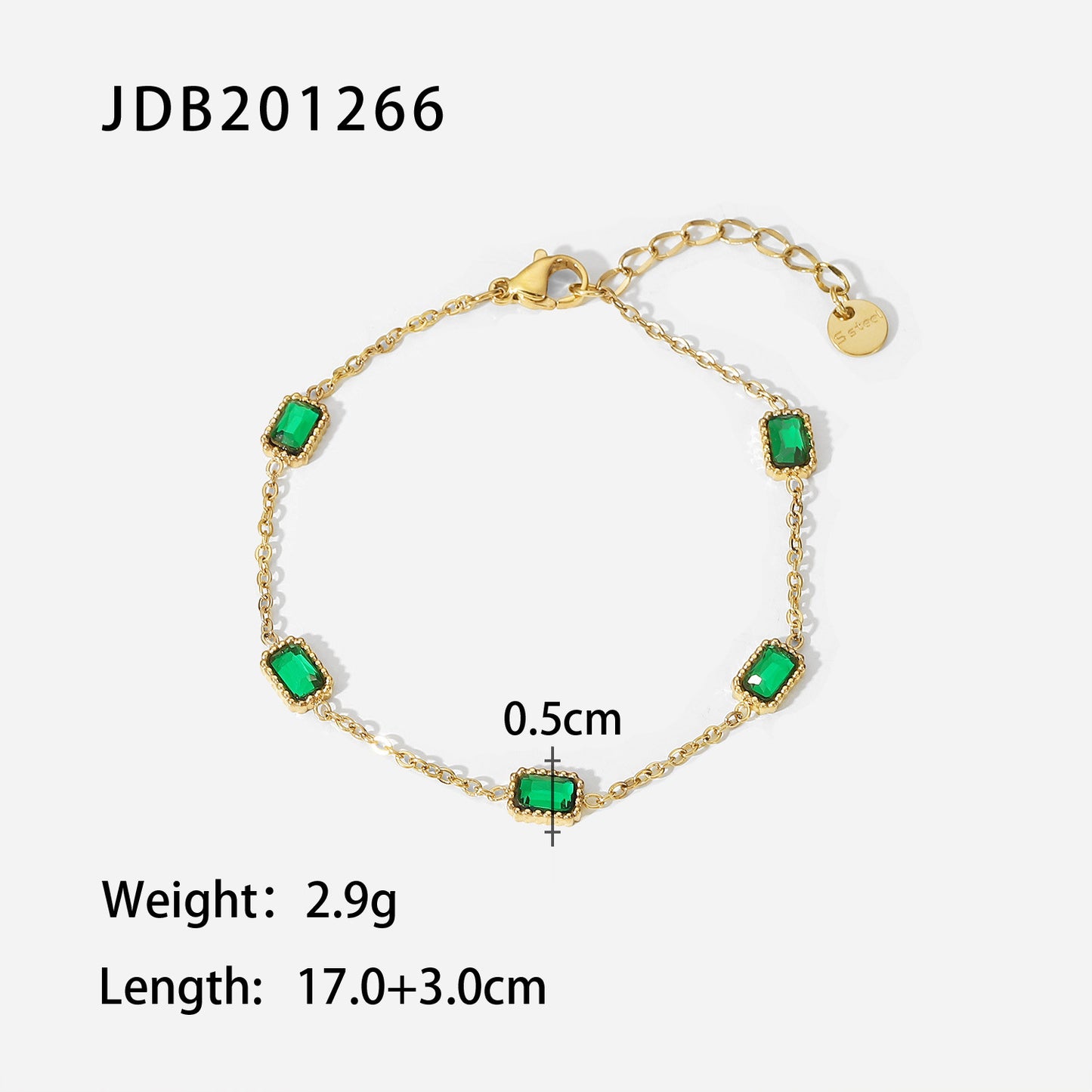 Emerald Zircon Necklace Bracelet Set