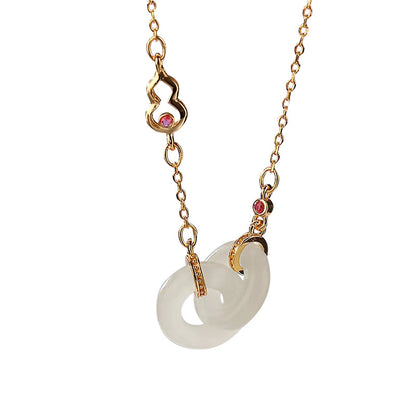 Sterling Silver Natural Hetian Jade Necklace