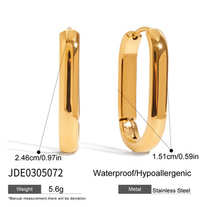 Gold Titanium Steel Earrings