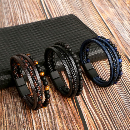 Multi-layer Bracelet Natural Stone Alloy