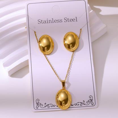 Minimalist Stud Earrings And Necklace Set