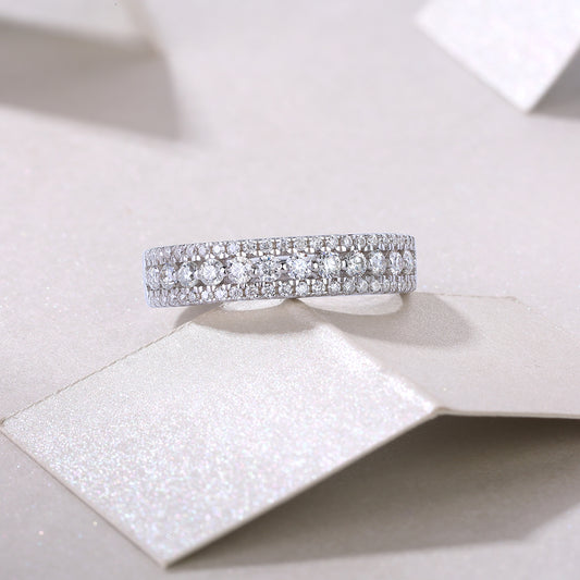 Luxury Moissanite Sterling Silver Ring