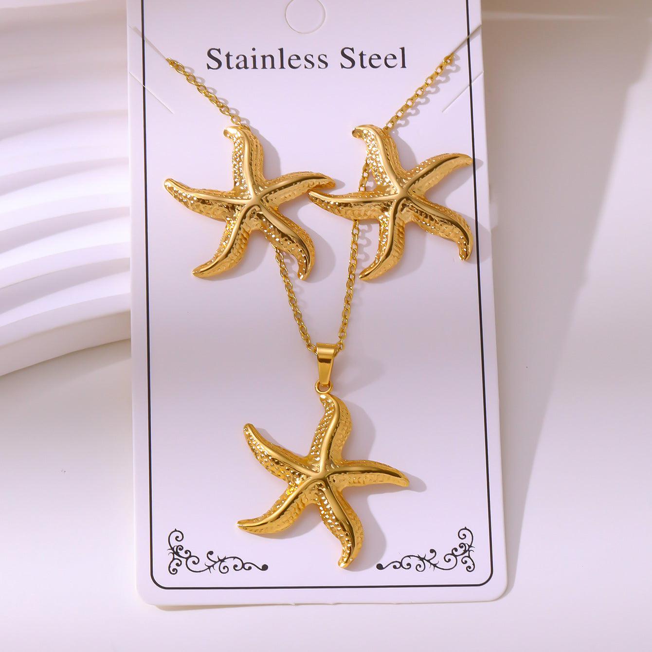 Minimalist Stud Earrings And Necklace Set