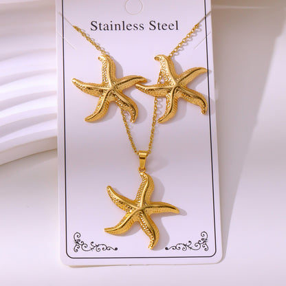 Minimalist Stud Earrings And Necklace Set