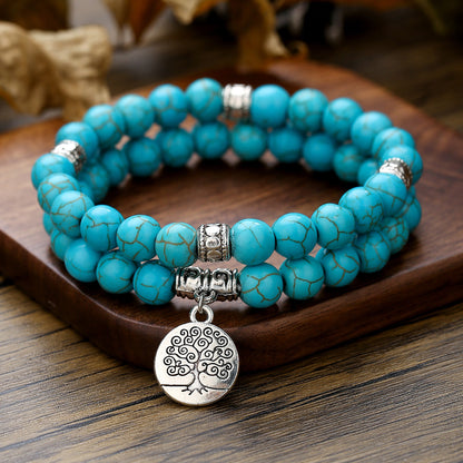 Retro Men's Coconut Wood Stackable Bracelet Set