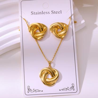 Minimalist Stud Earrings And Necklace Set