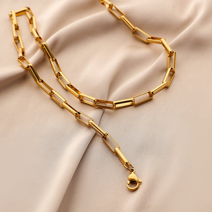 Men's Stainless Steel Gold Single Chain Necklace