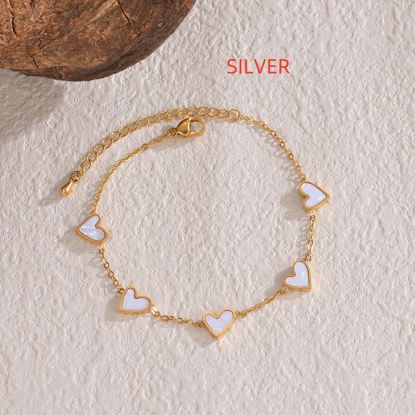 Stainless Steel Dripping Heart Bracelet