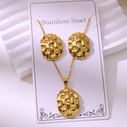 Minimalist Stud Earrings And Necklace Set