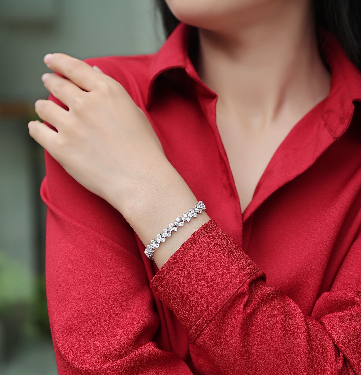 Moissanite Sterling Silver Woman Bracelet