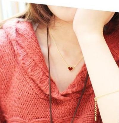 Love Heart Necklace Clavicle Chain