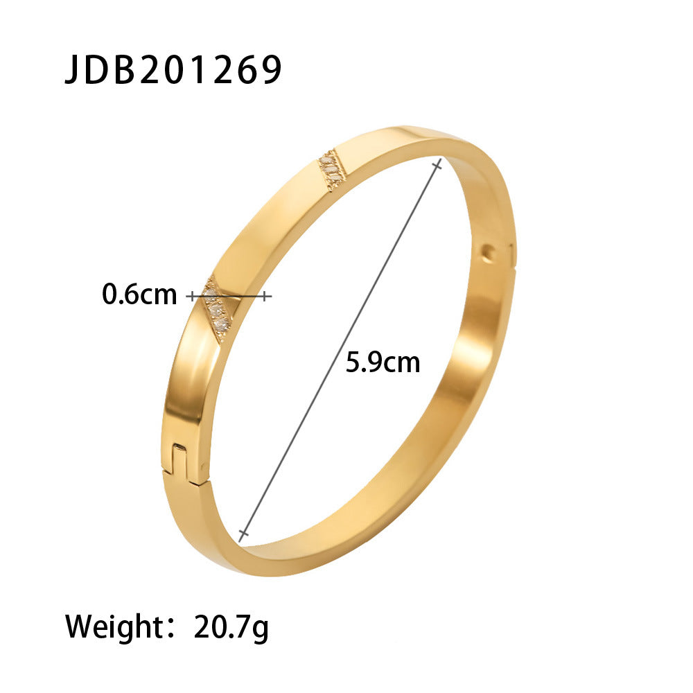 Inlaid White Zircon Bracelet