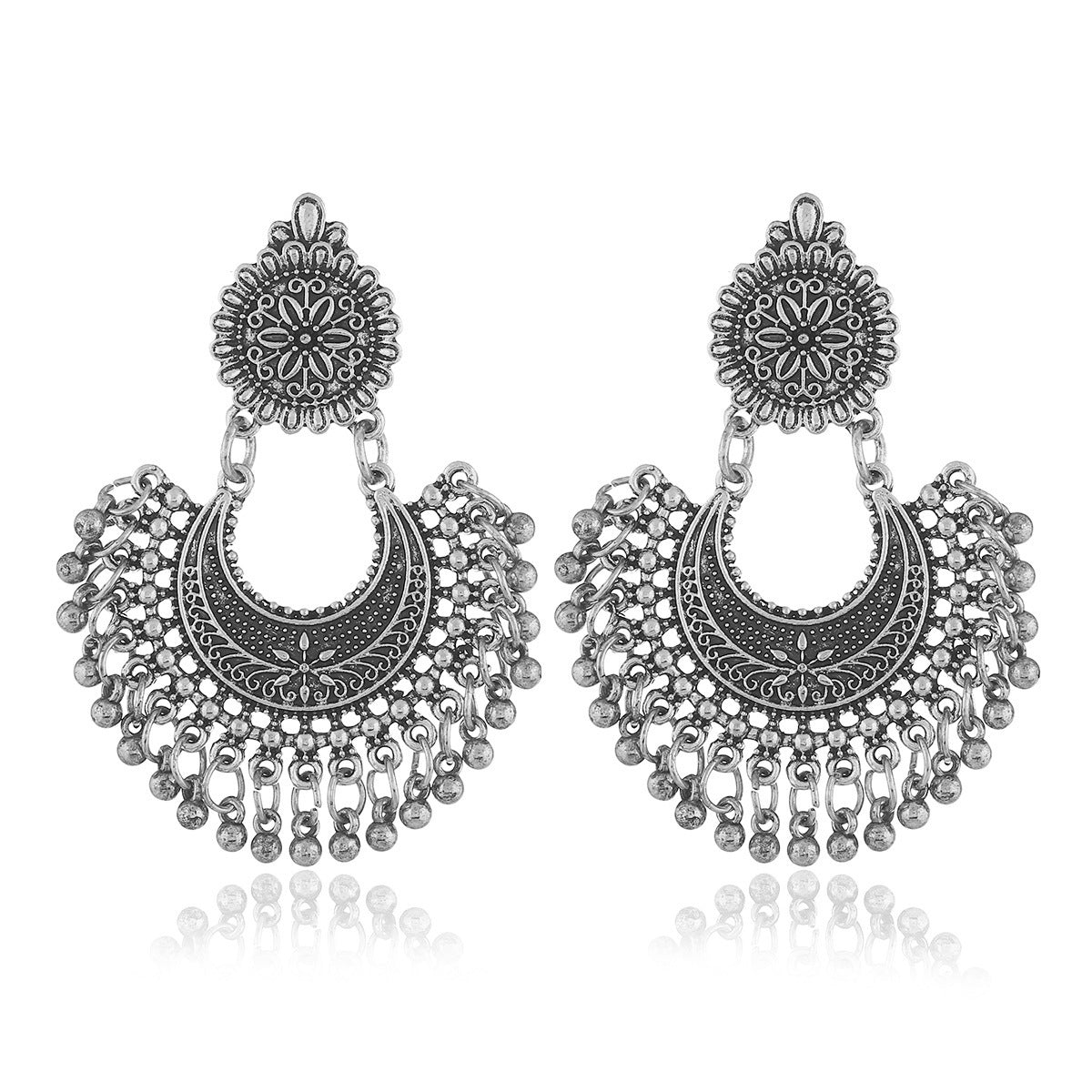 Bohemian Ethnic Flower Bell Earrings
