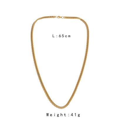 Men's Stainless Steel Gold Single Chain Necklace